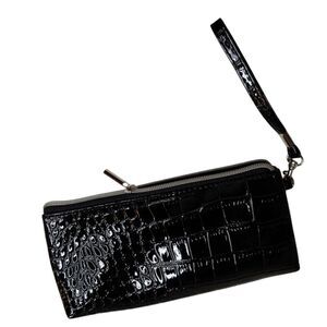 Patent Croc wristlet case bag pouch